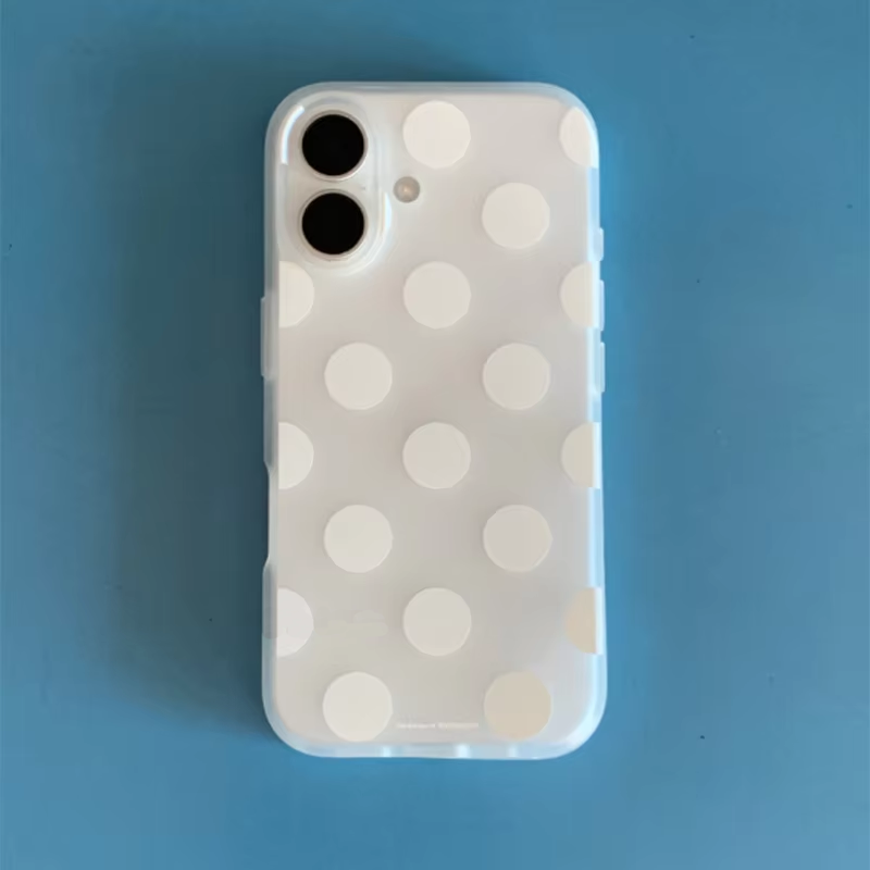 Phone Cases Xr Iphone - غطاء هاتف كوري أبيض منقط غير