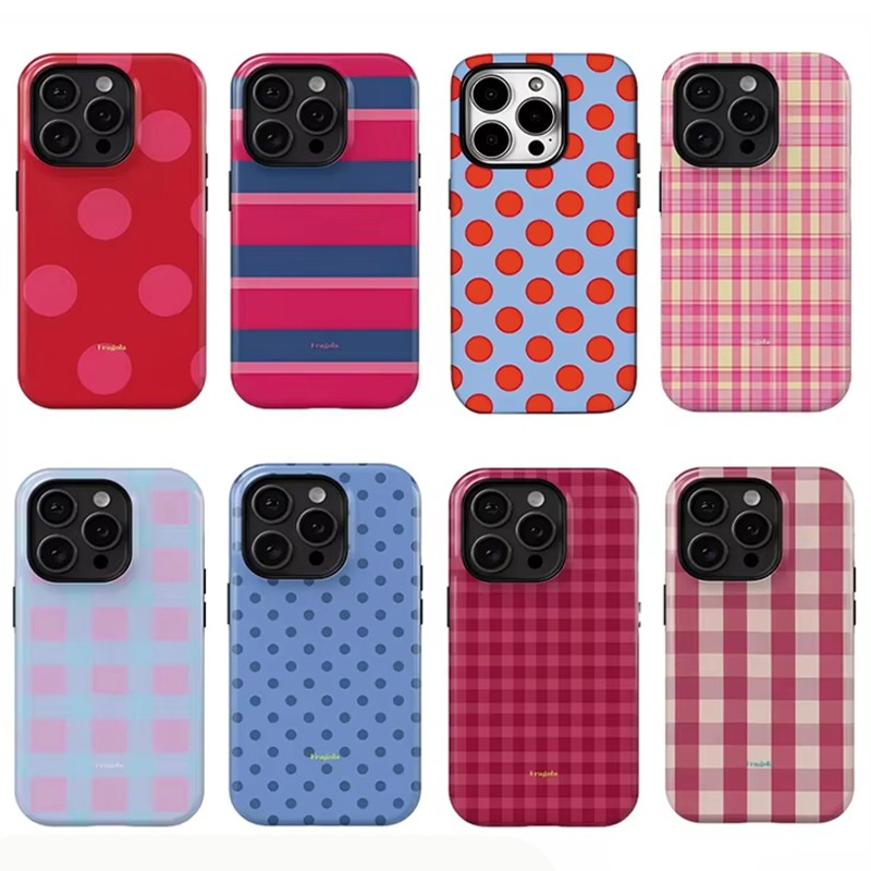 Phone Cases Iphone 13 - غطاء هاتف بتصميم نقاط البولكا والخطوط