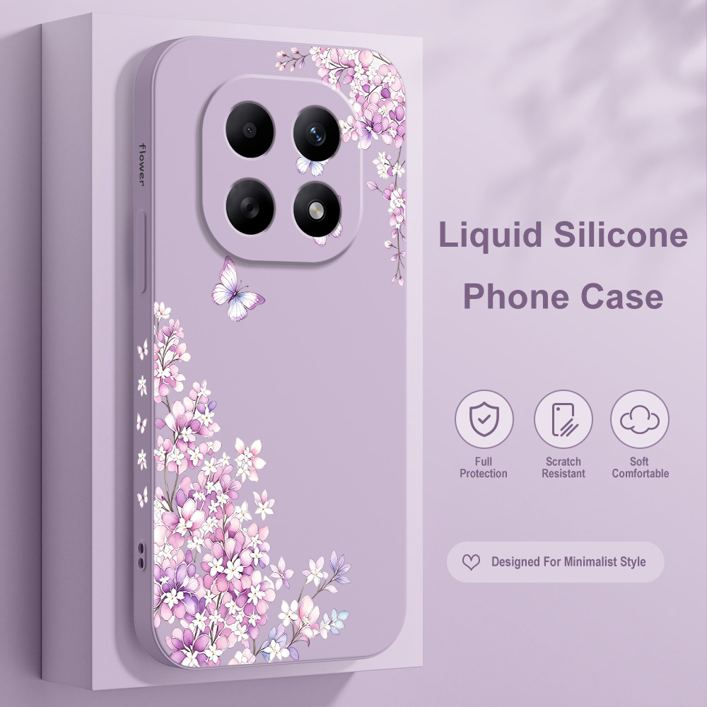 غطاء هاتف بنقشة زهور بنفسجية ل - مراجعة Phone Cases Xiaomi 15 وسعره