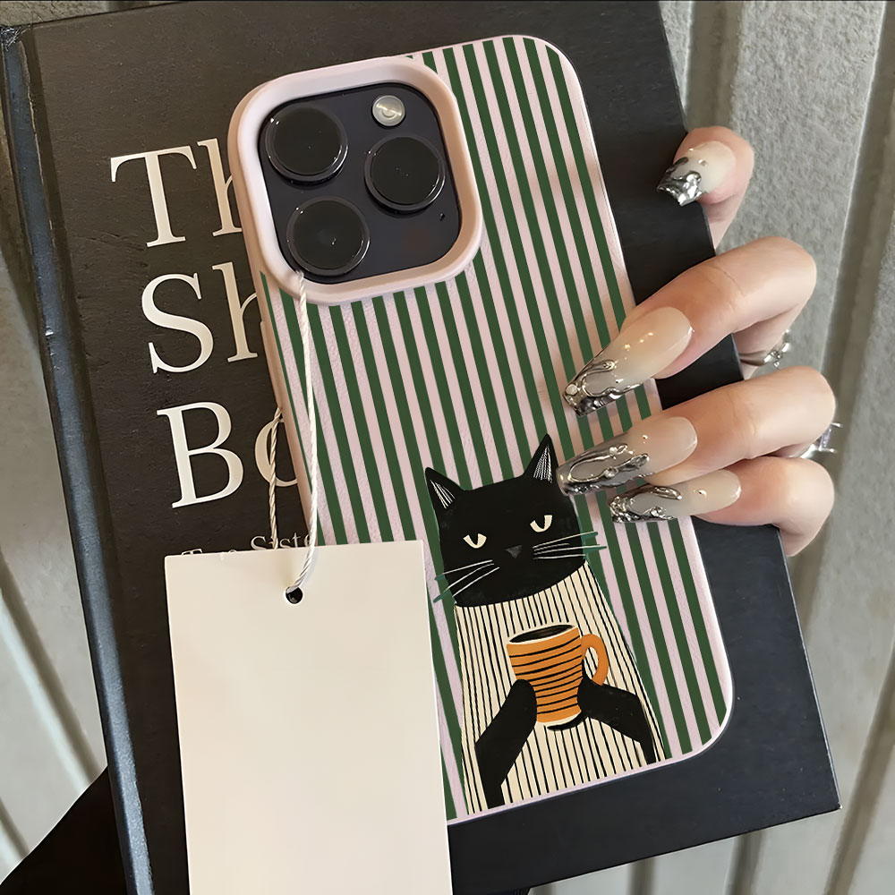 غطاء هاتف مضحك بنمط قطة وقهوة  - مراجعة Phone Cases Xr Iphone وسعره