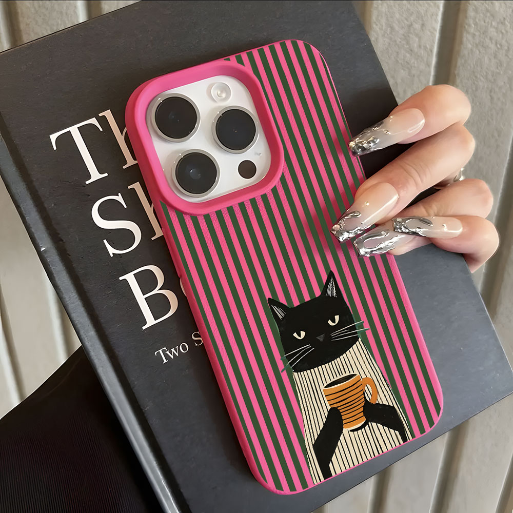 غطاء هاتف مضحك بنمط قطة وقهوة  - مراجعة Phone Cases Xr Iphone وسعره